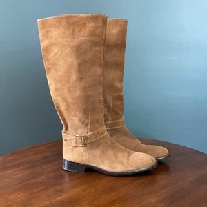 Zara tan/gold suede boots - size 40 EU / size 9 10